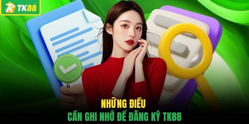 Những điều cần ghi nhớ để đăng ký TK88